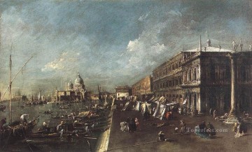  della Oil Painting - View of the Molo towards the Santa Maria della Salute Venetian School Francesco Guardi